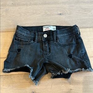 Abercrombie & kids Black Dark Wash Denim Shorts Girls 5/6